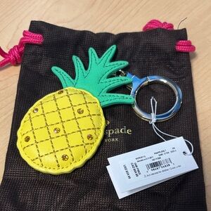 Kate Spade Yellow and Green Pineapple Keychain